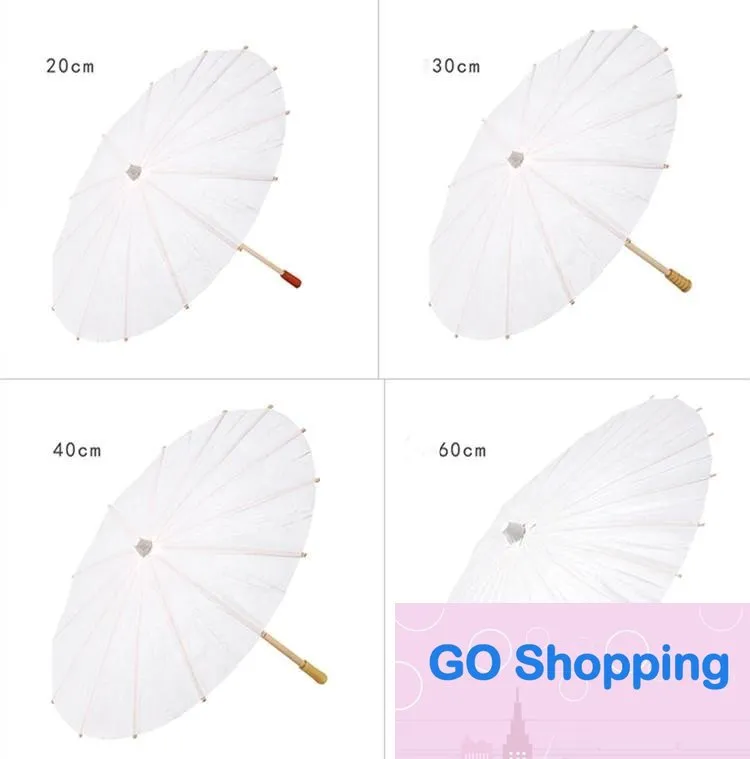 Partihandel vitbok kinesisk hantverk paraply parasol orientaliskt paraply för bröllop för hantverk foto rekvisita bröllop fest bruddekorationer fotografi