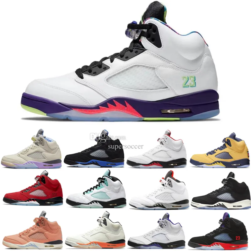 Jumpman 5 Herr Basketball Shoes 5s University Blue Aqua Mars för Herk Easter Wings Racer Blue Alternate Bel What the Men Sneakers Trainers