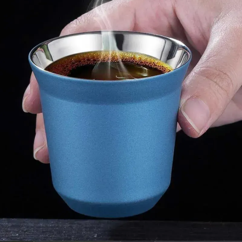 80ml Çift Duvar Paslanmaz Çelik Espresso Kupa Yalıtım Pixie Kahve Kupa Kapsül Şekiş Sevimli Termo Kupa Kahve Kupaları