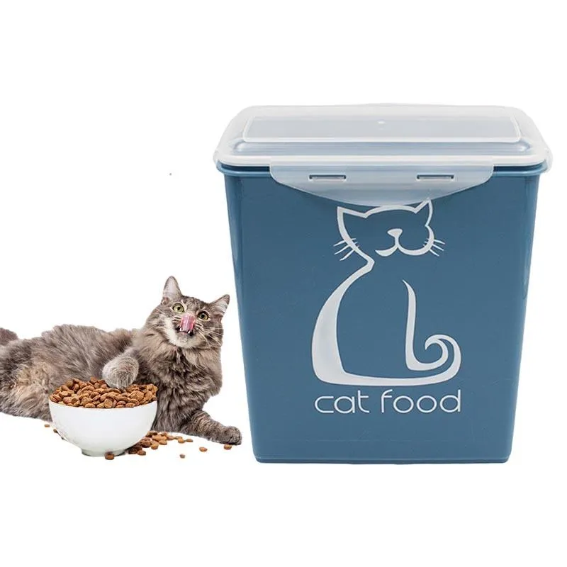 ₩16,348에서 피더 밀폐 개 고양이 사료 저장 용기 대용량 버킷 애완 동물 치료 봉인 된 배럴 가정 곡물 수분 증명 신선한 상자 |  Dhgate