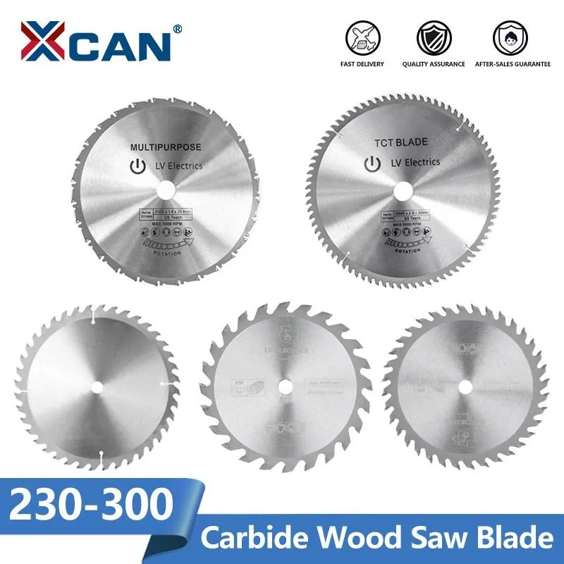 Koladerzy Xcan Wood Saw Blade 230 235 250 254 255 300 mm TCT Cutt Cutt Disc Cirbide Circular Blade do obróbki drewna