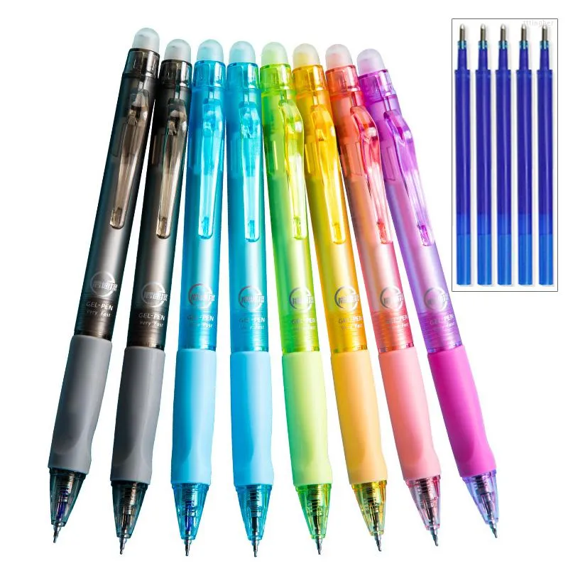 3PCS/SET MAGIC WRASABLE GEL PENS для школьных записей канцелярские товары Поставляются 0,5 мм черные синие чернила Kawaii