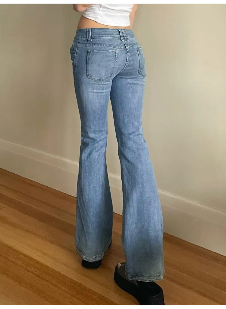 Vintage Flared Low Waist Denim Low Rise Pants For Women Y2K Streetwear With  Stretch Waists, Elastic Skinny Fit, And Boot Cut Design Perfect For Moms  2023 Collection Style #230428 From Luo04, $23.81
