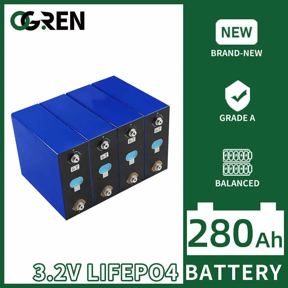 3.2V 280AH LIFEPO4 Batterij 4/8/16/32pcs Grade A Lithium Iron Fosfaat Batterij Diy 12V 24V 48V EV RV Golfkar Boat Solar System