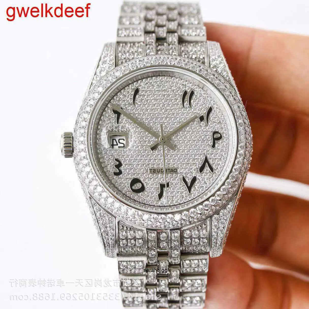 Polshorloges luxe op maat gemaakte bling iced out -horloges wit goud vergulde Moiss Anite Diamond Watchess 5A Hoge kwaliteit Replicatie Mechanisch 2CTU 1Al555