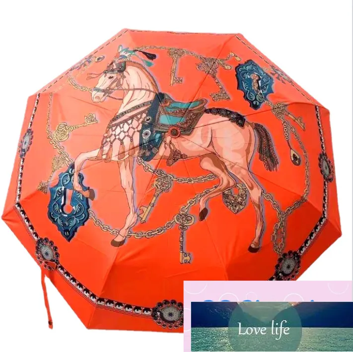 Spitzengroßhandelseleganter Designer-Kamelien-Regenschirm-automatischer Sonnenschutz-UVregenschirm-Klassiker