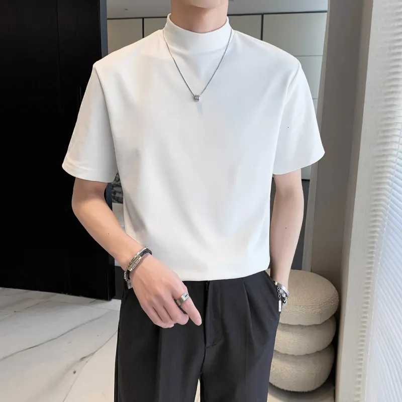Camiseta Básica De Hombre 2025 – Cuello En V, Manga Corta, Algodón – Colores Sólidos Para Estilo Casual Diario