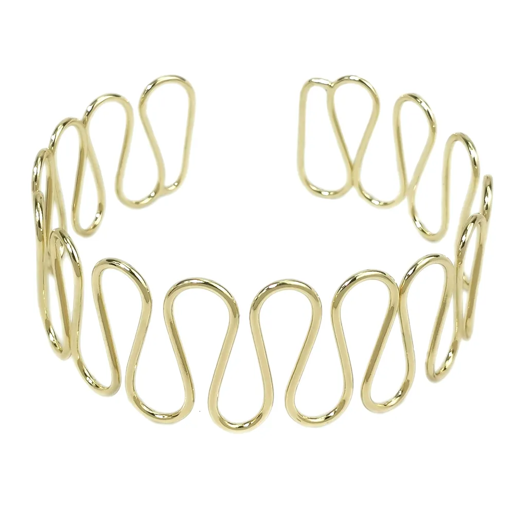 Chunky Wire Cuff Choker Necklace – High Polish Bohemian Statement Collar, Zinc Alloy, Punk Boho Fashion Jewelry - View #7
