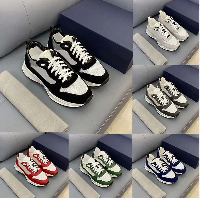 5 Estrellas B25 Designer Casual Chaussures De Luxe Hommes Baskets Mode Oblique Baskets Blanc En Daim Chaussure En Cuir A Lacets Maille Sneaker Plate Forme Chaussures Avec Boite Meilleurs Magasins