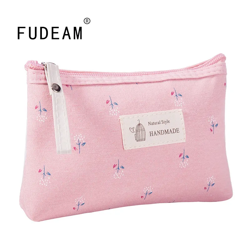 化粧品バッグケースFudeam Flower Print Canvas女性メイクアップトイレタリー整理ジッパートラベルウォッシュポーチメイク230503