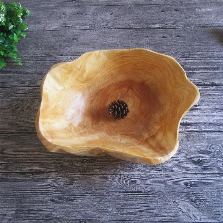 Bowls Root Carved Solid Wood Fruit Plate Creative El Restaurant Wooden Bowl