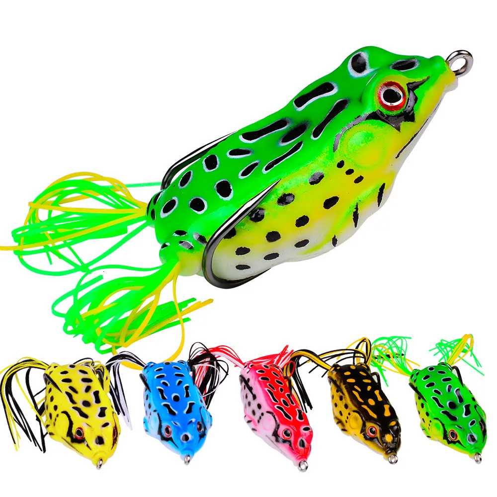 Topwater Ray Frog Soft Tube Bait With Flutter Hooks 5G To 17.5G