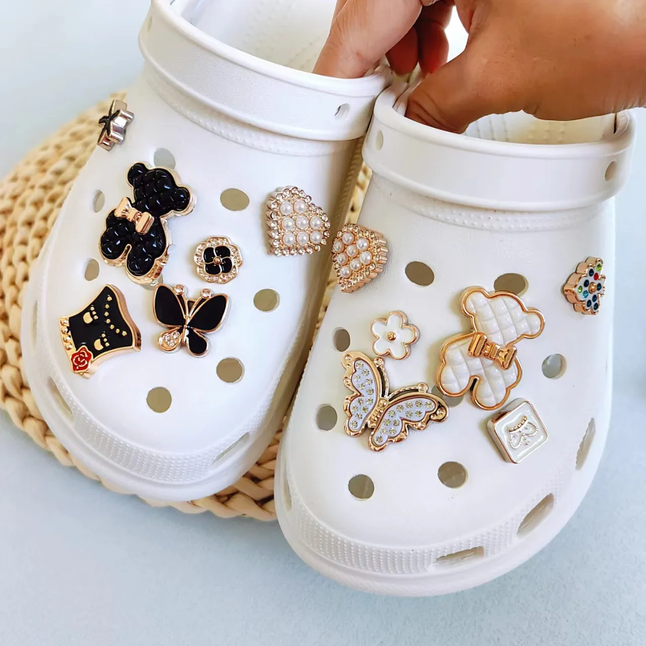 Luxury Rhinestone Butterfly Shoe Charms Accessories for Crocs Jibbitz