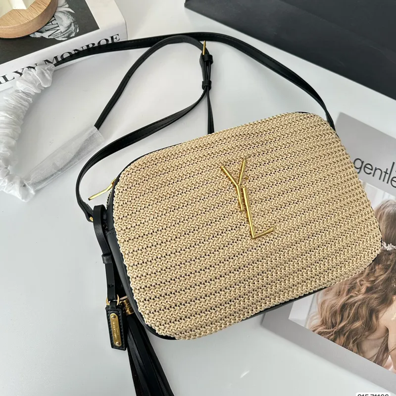 Lou raffia and leather shoulder bag clearance