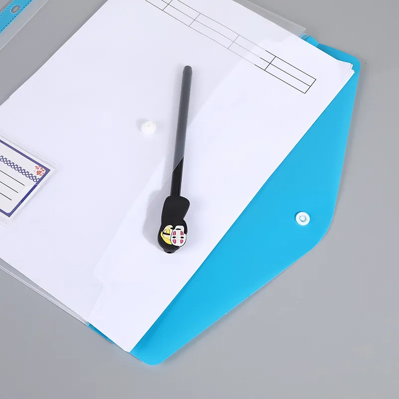 10 PCS Clear Plastic Envelopes, Poly Envelope with Snap Closure