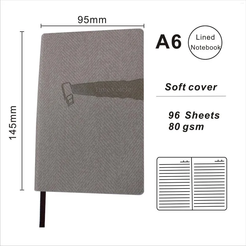 Lederen gevoerde pocket notebook softcover paper notpad aangepast logo dagelijkse agenda tijdschriften persoonlijke planner oem welkom