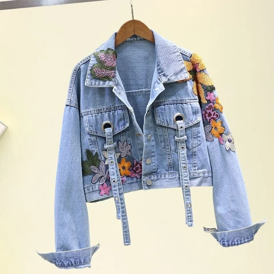 Sequin contrast drop shoulder denim jacket hot sale