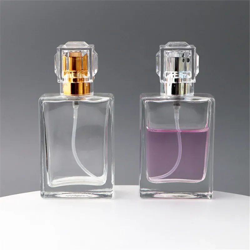 Kwaliteit van 30 ml vierkant glas parfum fles cosmetisch lege fles afgeven spuitflessen OPP -pakket