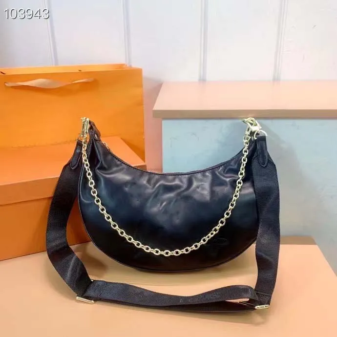 Delikatna podróbka torebka od projektanta Ss23 półksiężyc messenger kobiety luksusowe torby na ramię marki LOOP 23CM modna torba bagietka z pudełkiem portfel