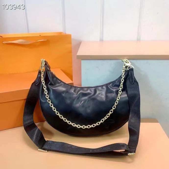 Delicada imitação bolsa de mão de designer ss23 meia lua mensageiro mulheres luxo bolsas de marcas de ombro LOOP 23 cm moda baguete bolsa com caixa carteira