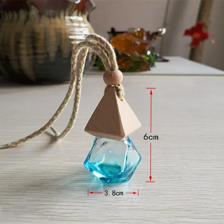 Diamond Car Perfume Bottle Pendant Empty Bottle Air Freshener Perfume Fragrance Diffuser Empty Glass Bottle Portable Pendant T2I52123