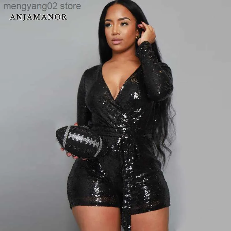 Black sequin jumpsuit long sleeve deals