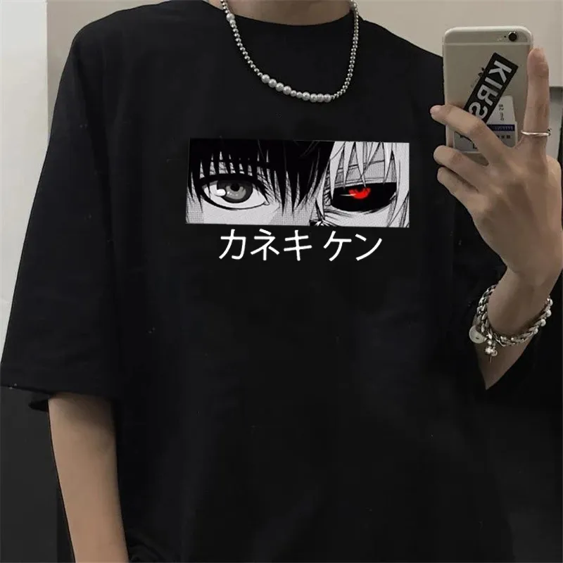 Men's T-Shirts Japanese Anime Kaneki Ken Y2k Tokyo Ghoul T Shirt Men Kawaii Manga Graphic Tees Fashion Tshirt Summer 90s Tops T-shirt Male 230503