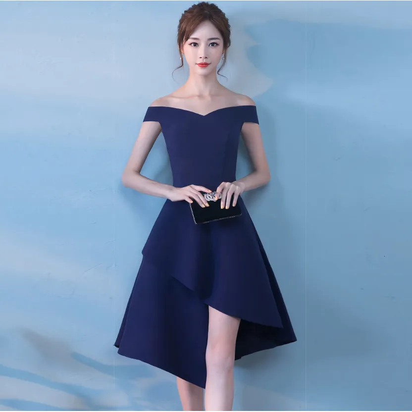 Party Dresses Asymmetrical Off the Shoulder Knee-Length Evening Dresses  Woman Ruffled Short Sleeve Polyester Empire Waist from Dhgate Urban Sexy  Dresses - price 81.79