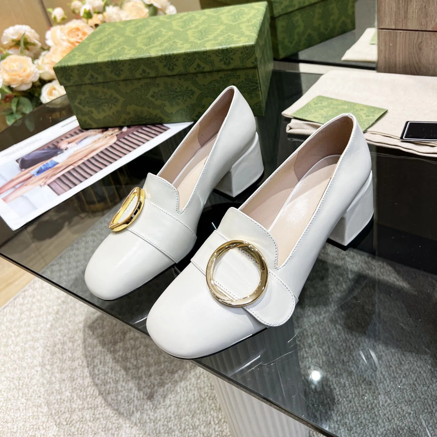 High heel cheap penny loafer black