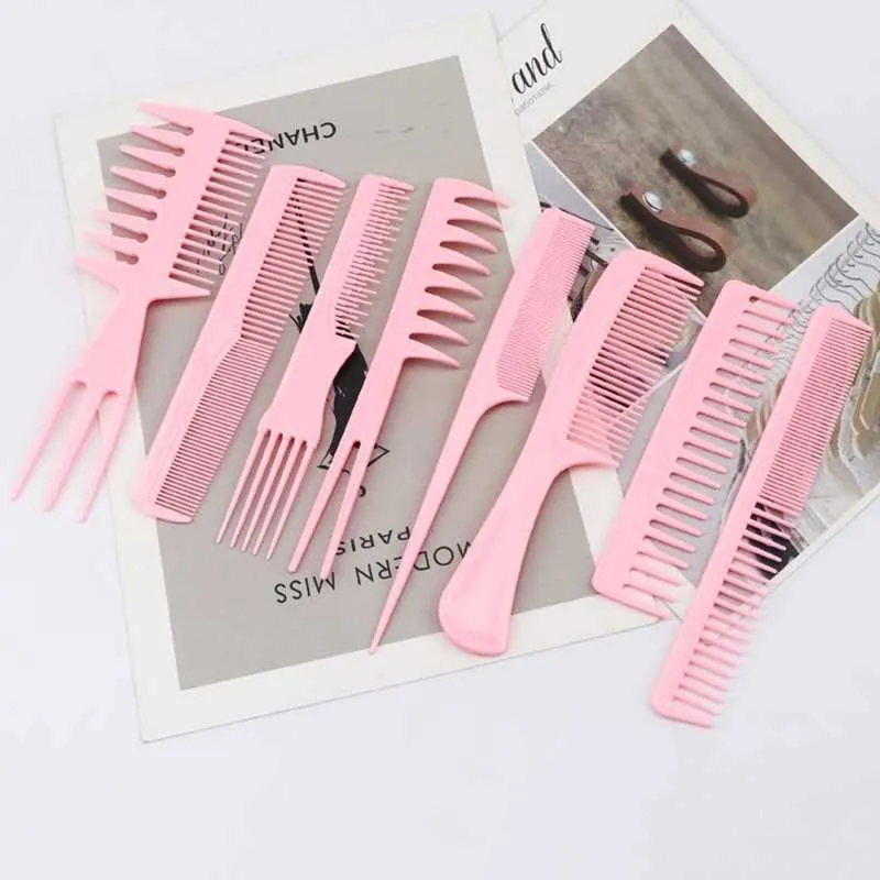 Hair Brushes 9pcs Hair Cutting Comb Barber Hair Styling Combs Wide Fine Teeth Set Anti Static Hairdressing Tool for Men Women Salon Home Use L231225