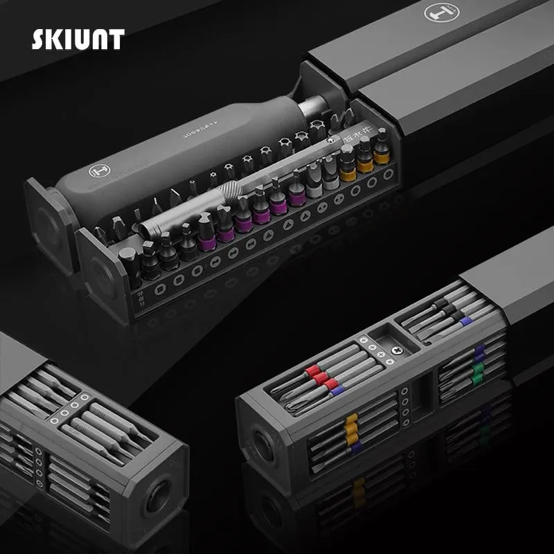 Tournevis SKIUNT 8/32/40/43/44/46 en 1 jeu de tournevis magnétique précision Phillips embouts de tournevis hexagonaux pour outil à main de réparation de téléphone portable