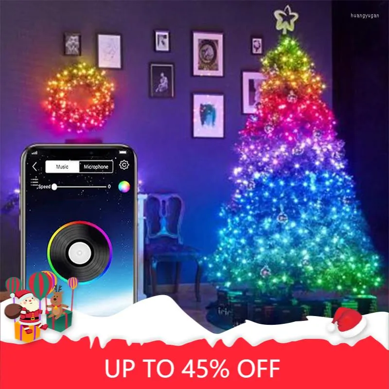 クリスマスデコレーションマルチカラーLED Bluetooth CopperワイヤーライトストリングハンドメイドDIYパーティーウェディングベッドルームインテリア装飾に最適