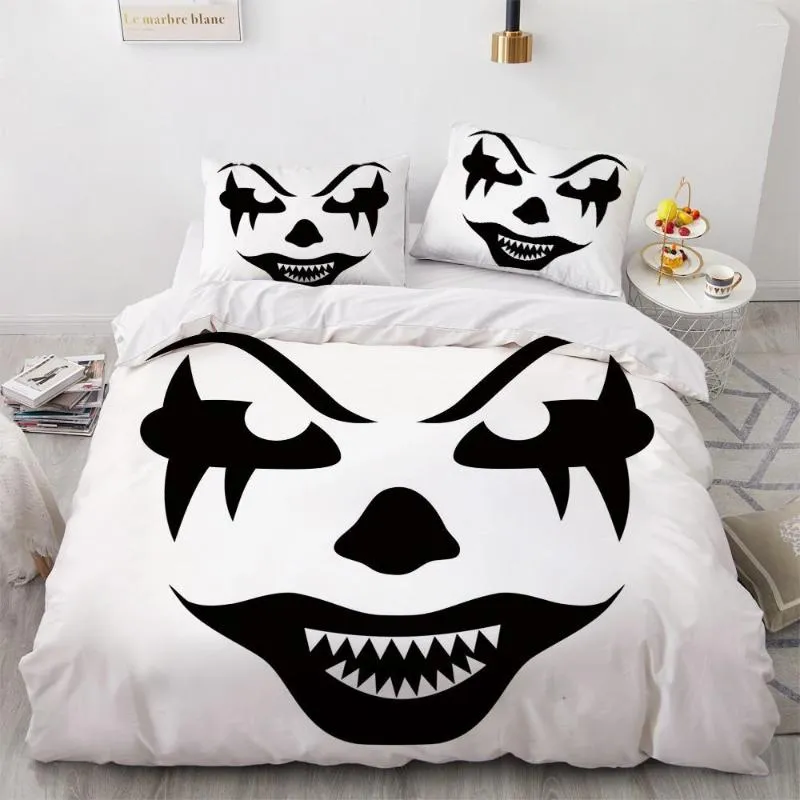 Ensembles de literie noir et blanc Grimace housse de couette dessin animé Dryade fantôme pour enfants garçons cadeaux chambre décoration Polyester couette