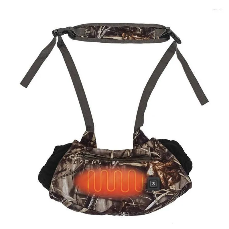 サイクリンググローブ充電式加熱ハンドマフ加熱温暖なポーチ3熱モード狩猟キャンプ用ベルト付きのバッグ
