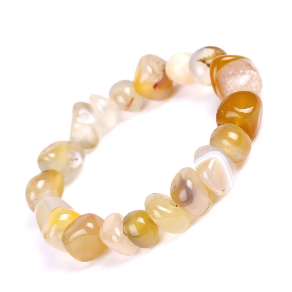 Irregular Shape Agate Strand Hand String Colorful Dream Lemon Yellow Purple Agate Natural Stone 7 Chakra Yoga Bracelet