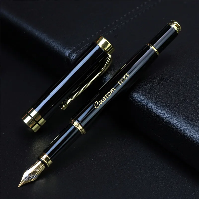 Fountain Pens Golden text custom engraved Office school commemorate gift full metal pen Student writing Roller stationery 230503