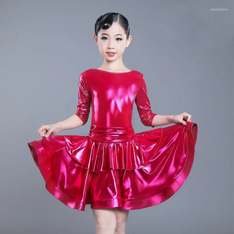 Stage Wear Professional Girl Latin Dance Dress Competition Clothes For Girls Ballroom Children Kid Dancing Costumes