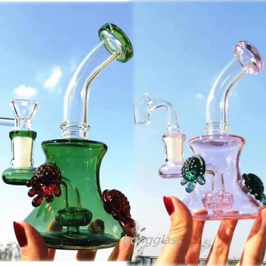 New Glass unique Bong Hookahs water bongs recycler oil rigs smoking glass water pipes tortoise dab rigs with 14mm joint