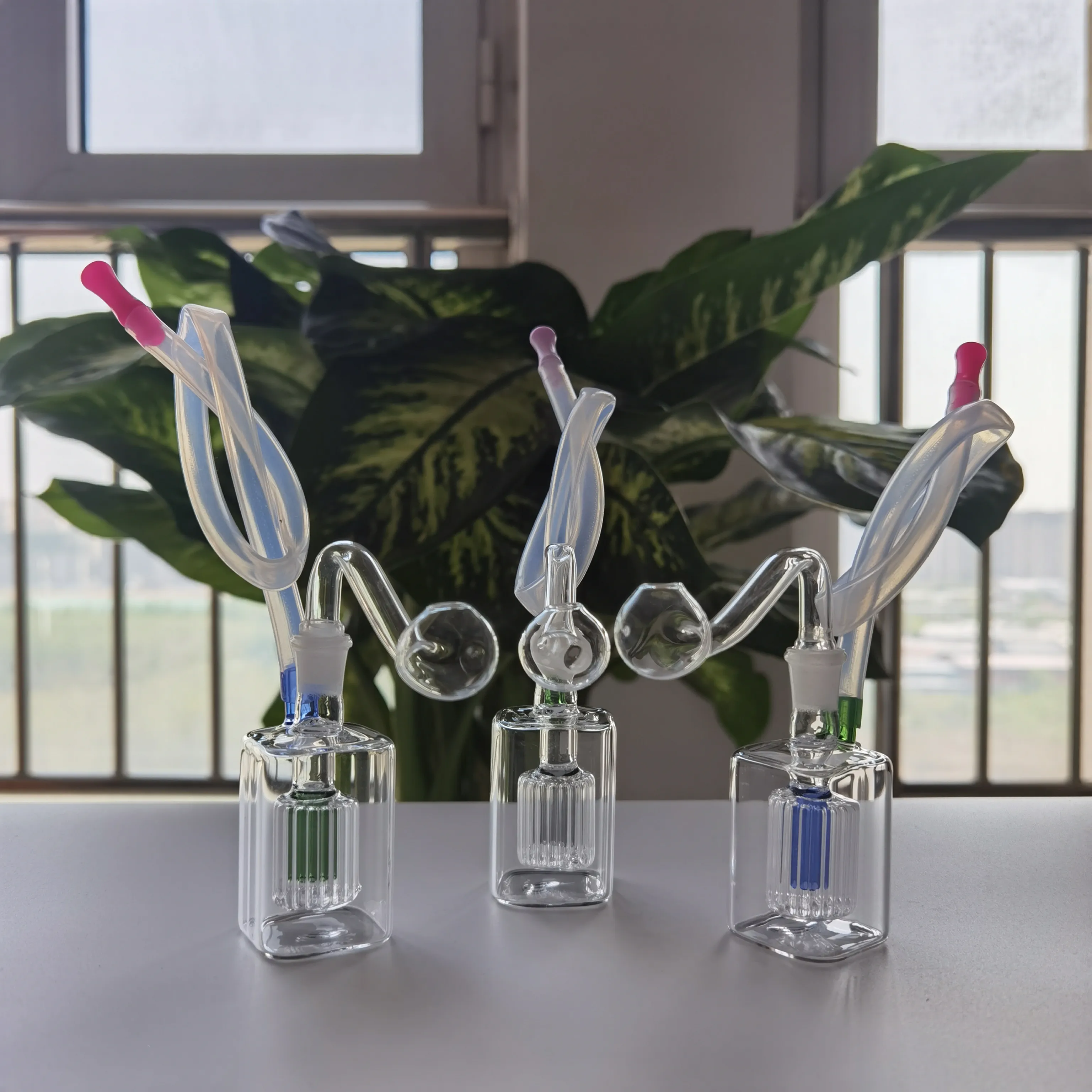 3 pulgadas Mini bongs de vidrio pipa de agua Blunt Bubbler Fumar Burbuja Pequeños tubos de agua Tubo de mano quemador de aceite plataforma mini-bongs