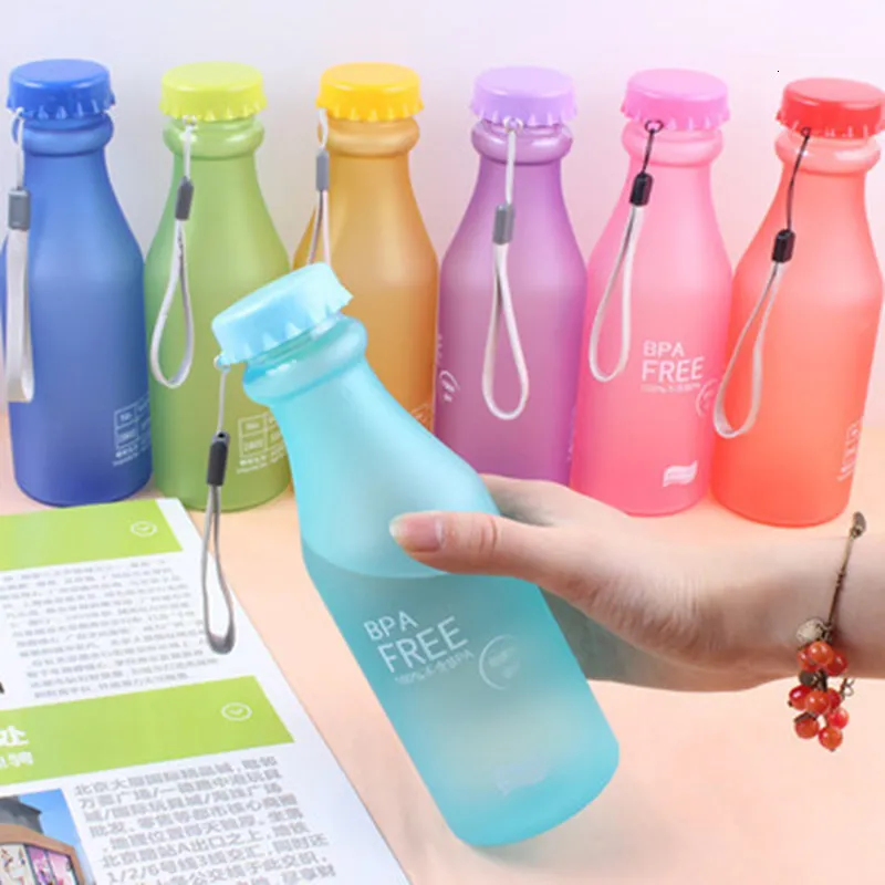 Tumblers Candy Color Water Bottle Party Party Copo Matte Fall Drop Water Cup Sports Sports para viagens Acessórios para camping 230503