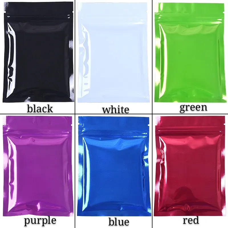 colorful zip lock zipper sealing mini flat power bags small package pouches for candy tea sample resealable pack bags 6*8cm 200pcs
