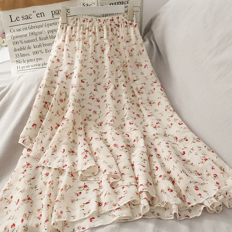 Korean chiffon skirt online