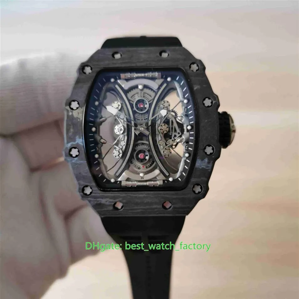 Verkauf von hochwertigen Uhren 44 mm x 50 mm RM53-01 PABLO MAC DONOUGH Skeleton NTPT Kohlefaser Transparent Mechanisch Automatik 245e