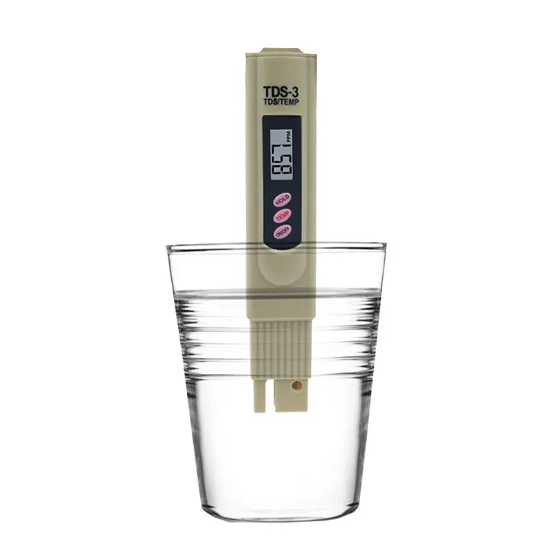 PH mètres numérique TDS mètre moniteur TEMP PPM testeur stylo LCD mètres bâton moniteurs de pureté de l'eau Mini filtre testeurs hydroponiques TDS-3 100 pièces