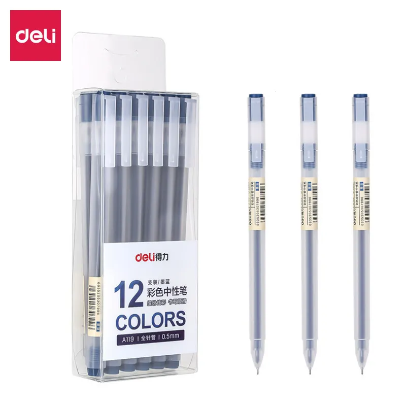 12 PCS Colored gel pens set Kawaii blue 0.5 mm ballpoint pen for journal  Cute School supplies Korean stationery