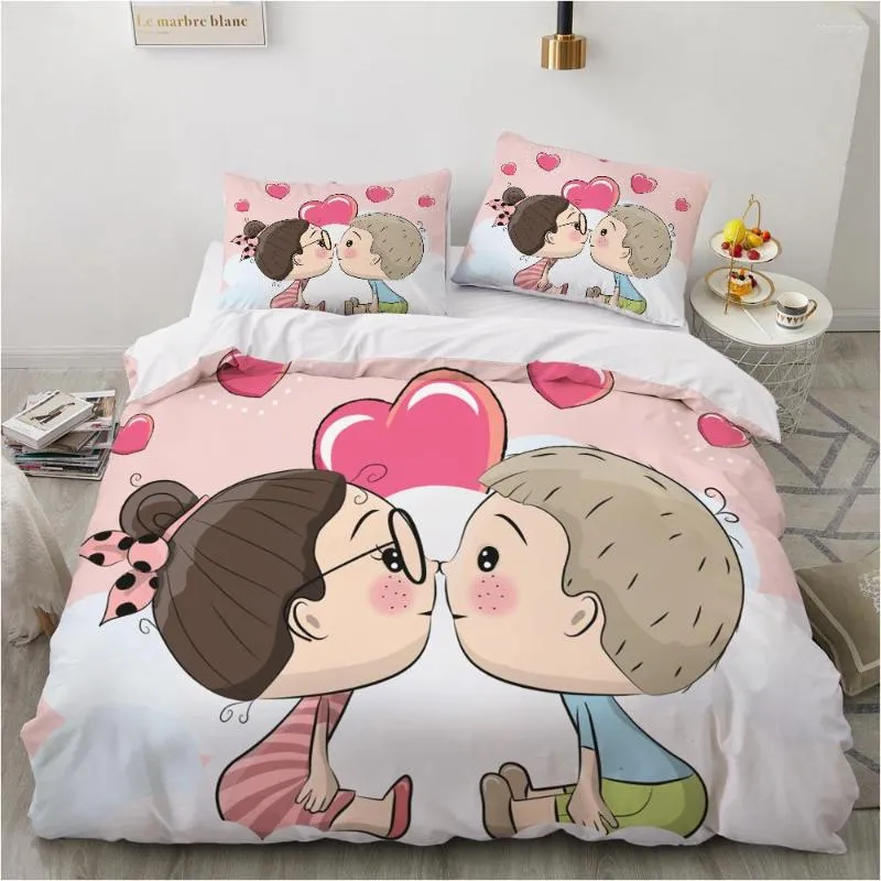 Set di biancheria da letto Set per bambini per neonato Copripiumino per cartoni animati Biancheria da letto per la casa Famiglia Euro Holiday Cute Drop