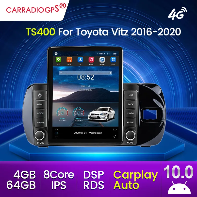 Car Dvd Radio For Toyota Vitz 3 III XP130 RHD 2016 2020 Stereo Receiver