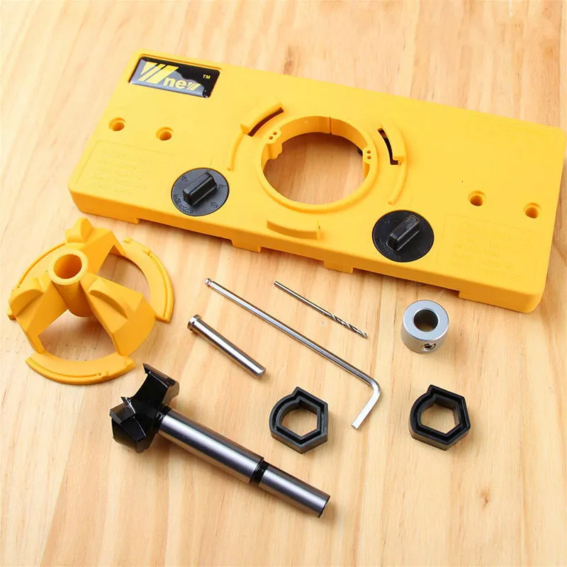 Other Hand Tools 35MM Cup Style Hinge Boring Jig Drill Guide Set Door Hole Template For wood Locator 230503