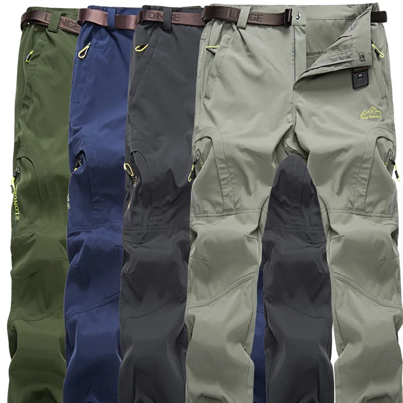 Мужские брюки летние повседневные растягивающие штаны Мужчины легкие быстрые дышащие походы водонепроницаемые брюки 5xl военные тактические грузовые брюки 230504