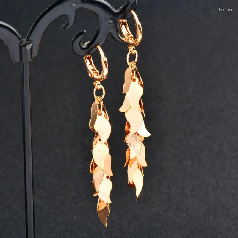 Creolen LEEKER Stern Blume Teardrop Goldfarbe Für Frauen Mixed Style Tropfenohrring Modeschmuck 2023 Ankunft 489 LK6